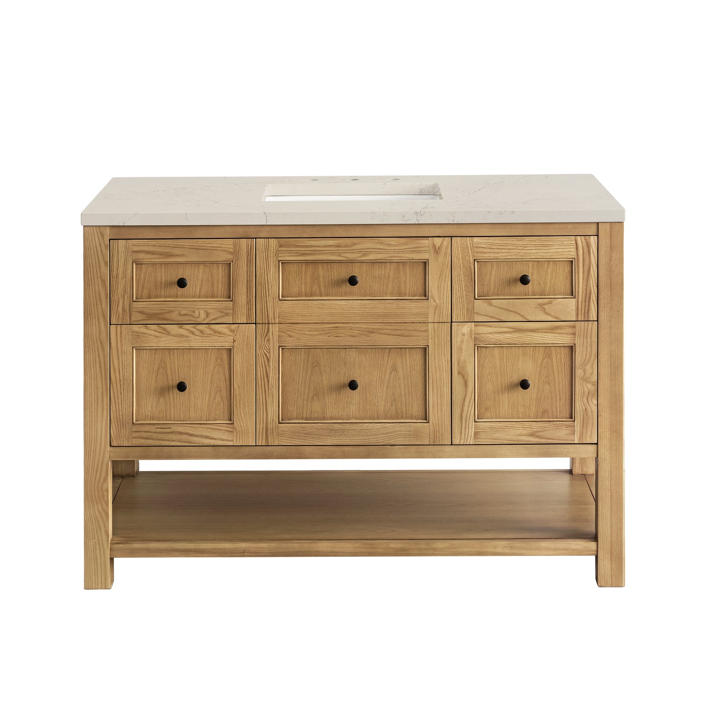 Renovate for Less Atlanta Breckenridge 48" Single Vanity, Light Natural Oak, w/ 3 CM Siberian Silestone Top