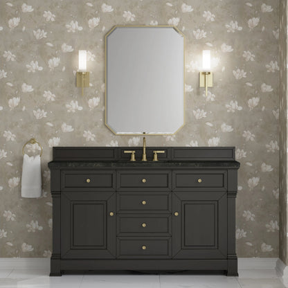 Brookfield 60" Single Vanity, Black Onyx, w/ 3 CM Phantome Eclos Top