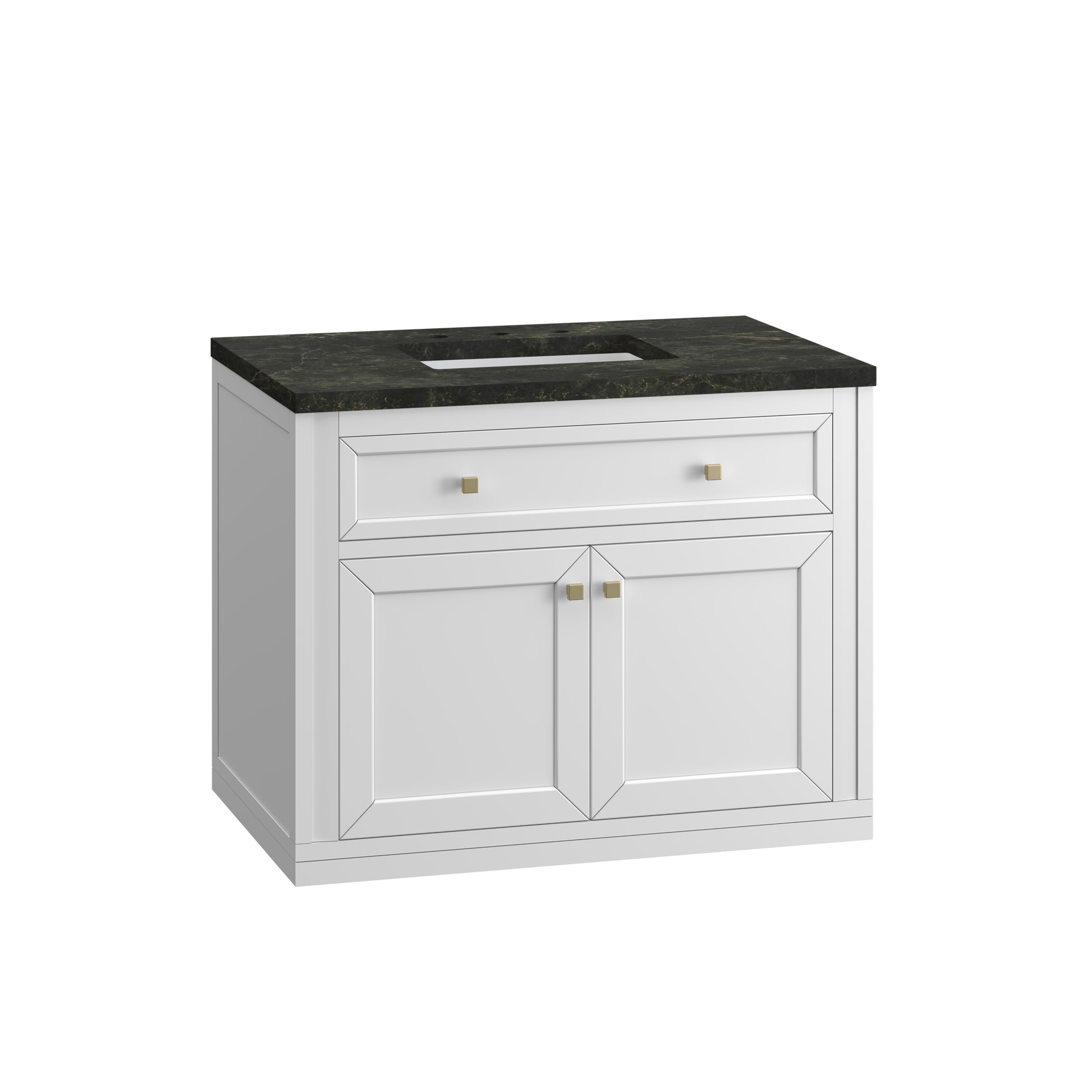 Renovate for Less Atlanta Chicago 36" Single Vanity, Glossy White, w/ 3 CM Phantome Eclos Top