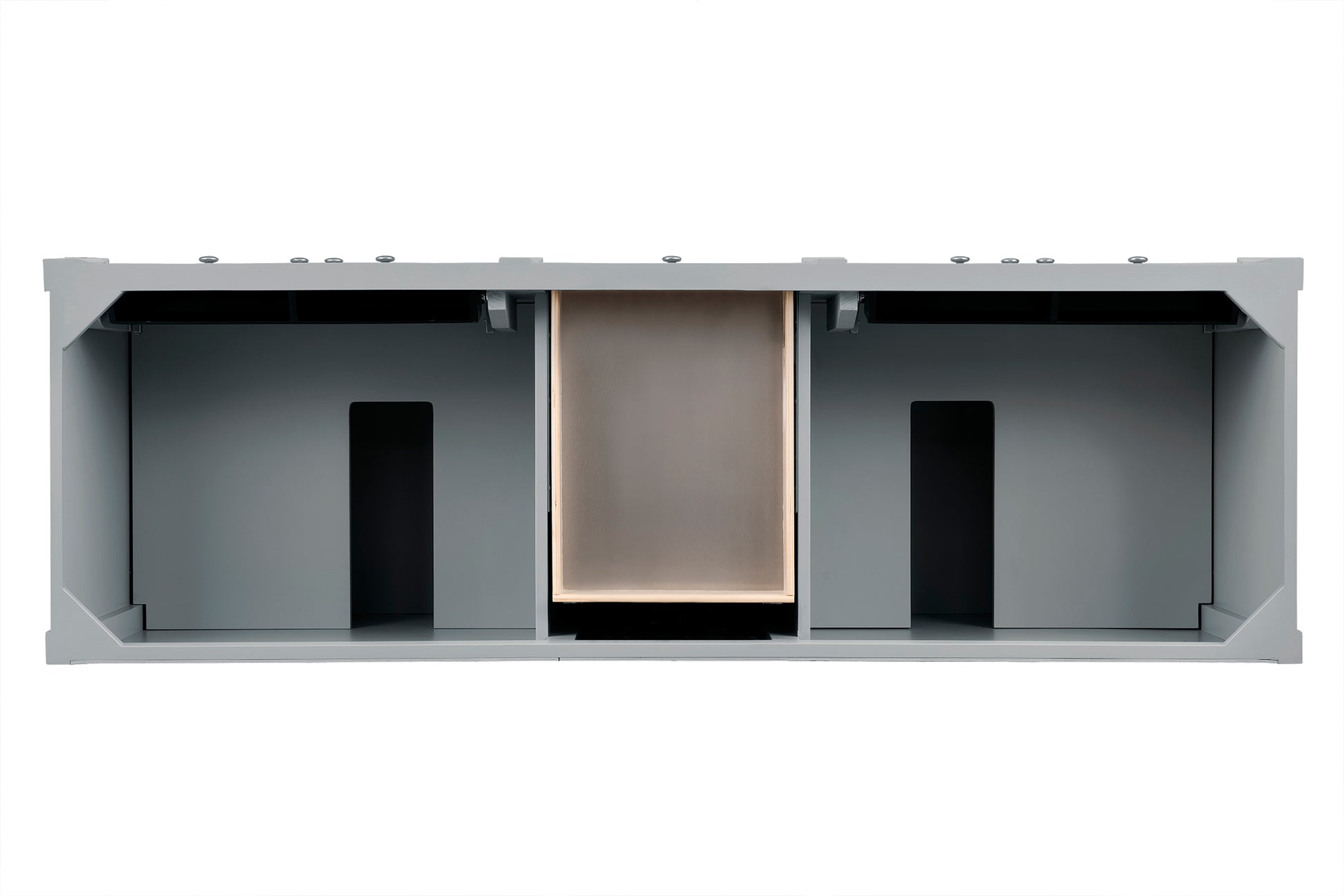 Renovate for Less Atlanta Brittany 72" Double Vanity, Urban Gray w/ 3 CM Parisien Bleu Silestone Top w/FreePower Wireless Charger