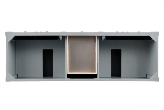 Renovate for Less Atlanta Brittany 72" Double Vanity, Urban Gray w/ 3 CM Carrara Marble Top