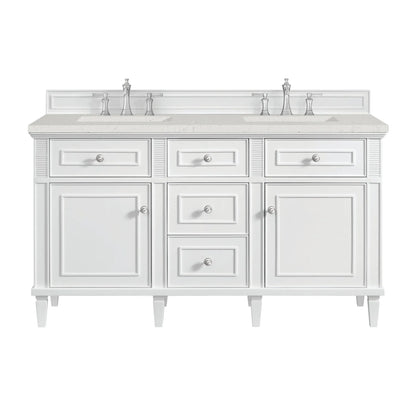 Lorelai 60" Double Vanity, Bright White w/ 3 CM Lime Delight Silestone Top