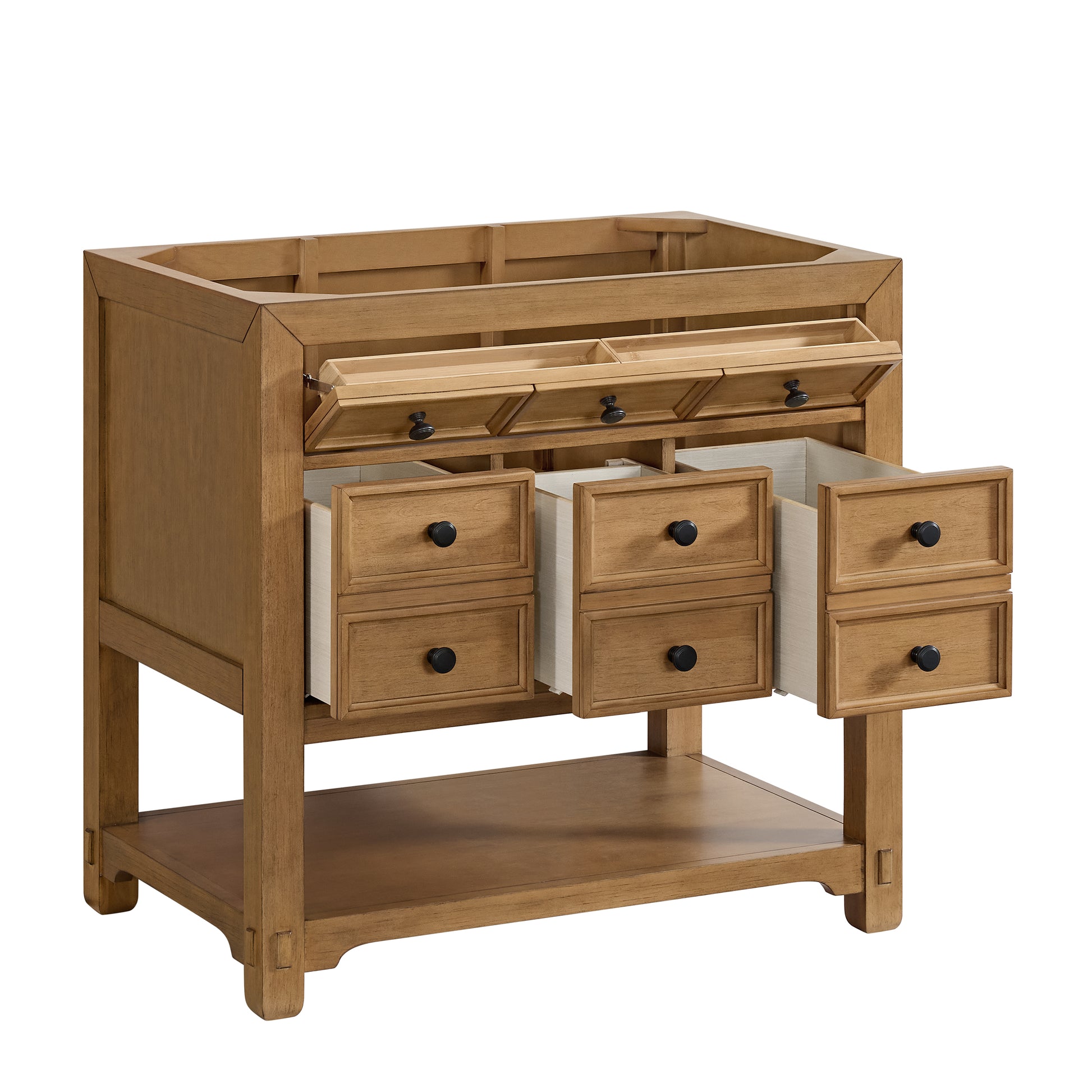 Renovate for Less Atlanta Malibu 36" Single Vanity, Amber Birch w/ 3 CM Victorian Silver Top