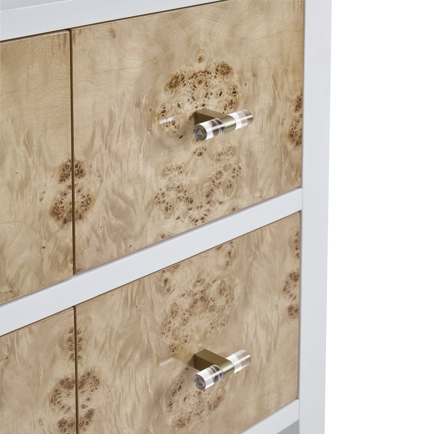 Renovate for Less Atlanta Olena 48" Single Vanity, Light Mappa Burl and Polished White, w/ 3 CM Phantome Eclos Top