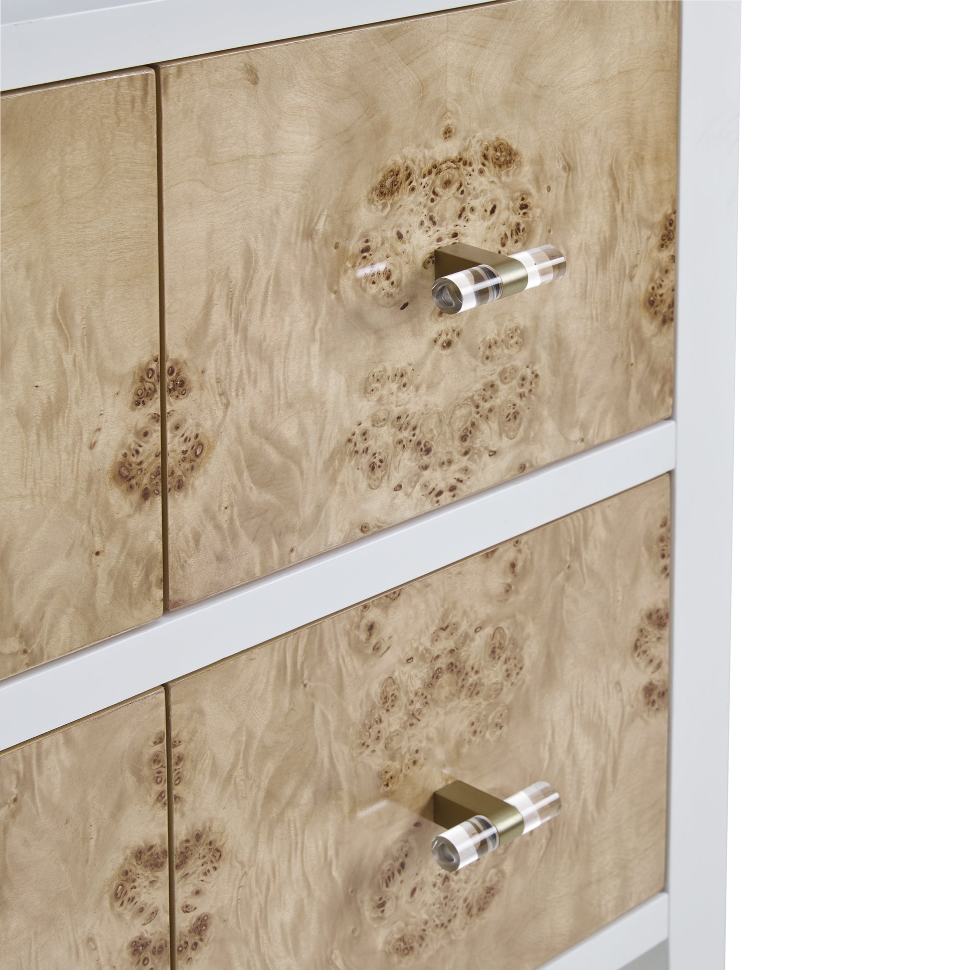Renovate for Less Atlanta Olena 48" Single Vanity, Light Mappa Burl and Polished White, w/ 3 CM Phantome Eclos Top