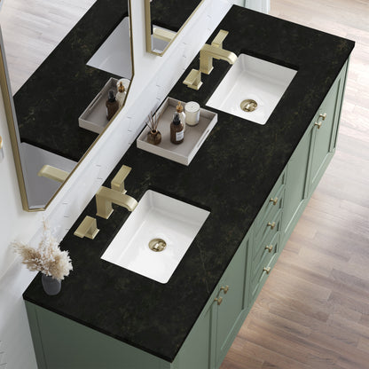 Renovate for Less Atlanta Chicago 72" Double Vanity, Smokey Celadon, w/ 3 CM Phantome Eclos Top