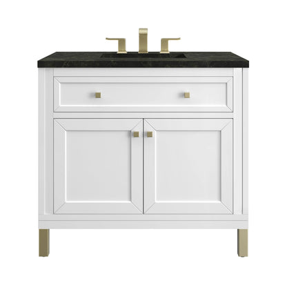 Chicago 36" Single Vanity, Glossy White, w/ 3 CM Phantome Eclos Top