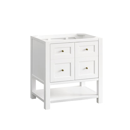 Renovate for Less Atlanta Breckenridge 30" Single Vanity, Bright White w/ 3 CM Ethereal Noctis Top