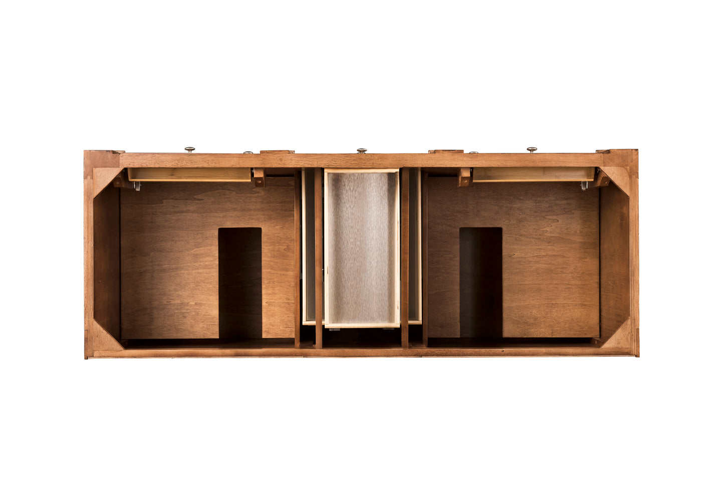 Renovate for Less Atlanta Bristol 60" Double Vanity, Saddle Brown, w/ 3 CM Tajnar Eclos Top