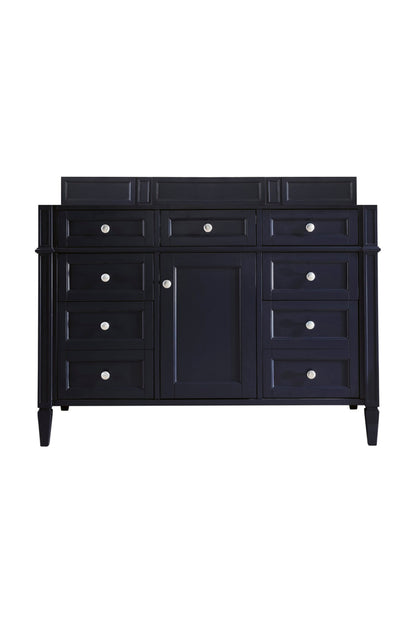 Renovate for Less Atlanta Brittany 48" Single Vanity, Victory Blue w/ 3 CM Victorian Silver Silestone Top w/FreePower Wireless Charger