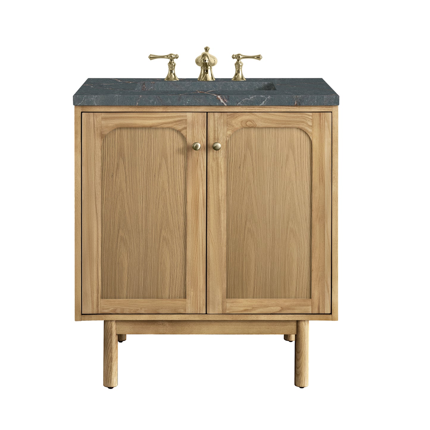 Renovate for Less Atlanta Laurent 30" Single Vanity, Light Natural Oak w/ 3 CM Parisien Bleu Top