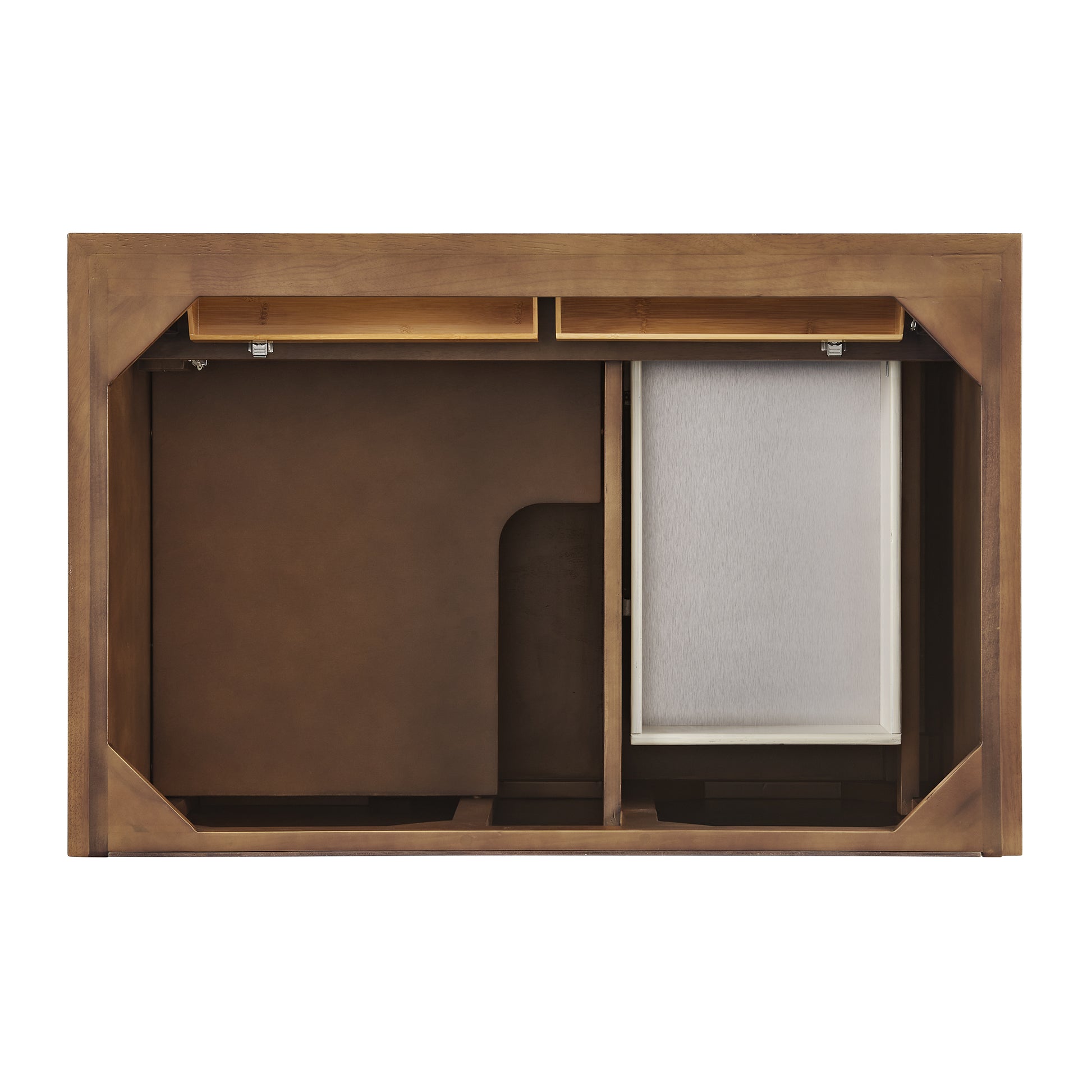 Renovate for Less Atlanta Lorelai 36" Single Vanity, Mid-Century Walnut w/ 3 CM Ethereal Noctis Silestone Top