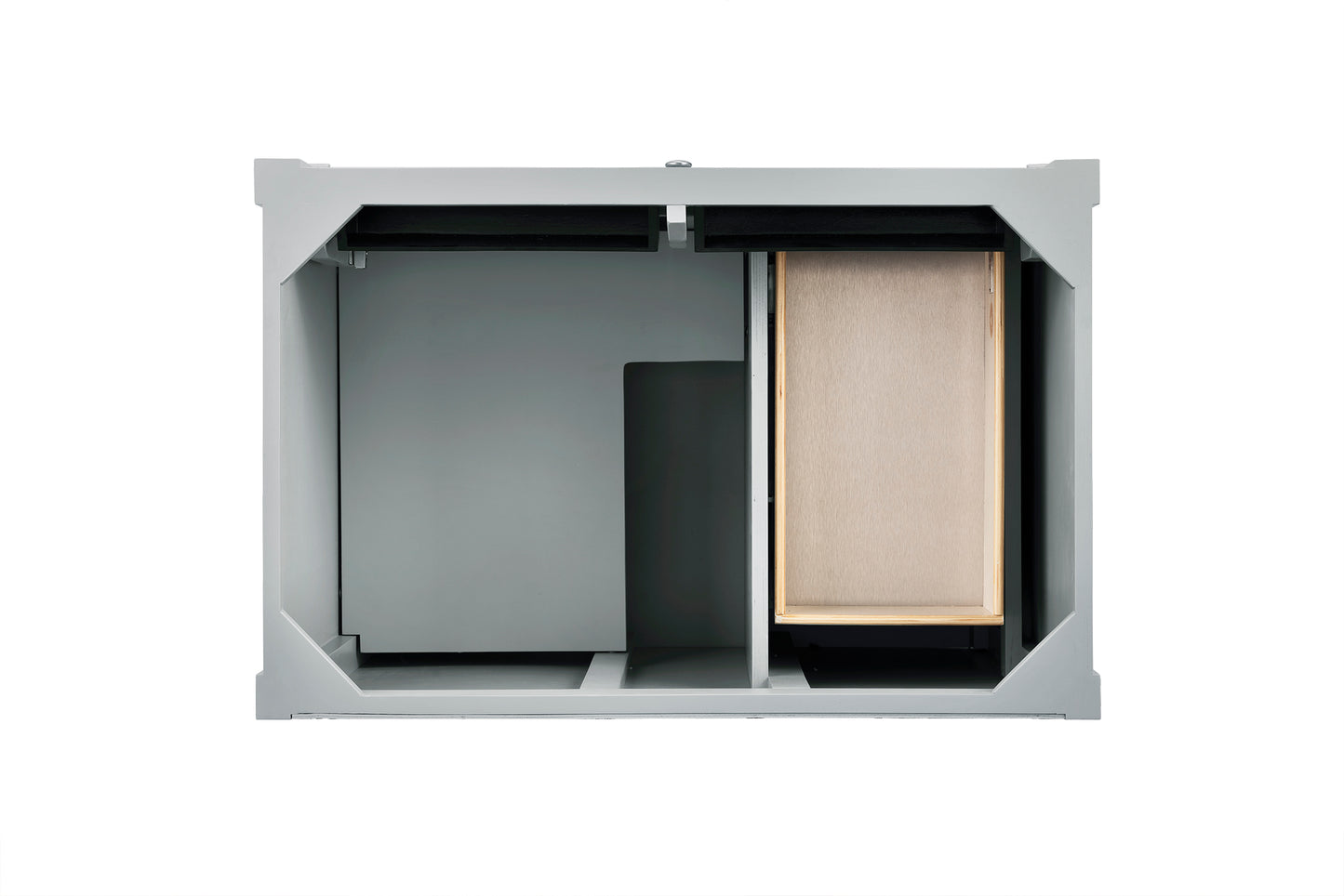 Renovate for Less Atlanta Brittany 36" Single Vanity, Urban Gray w/ 3 CM Victorian Silver Silestone Top