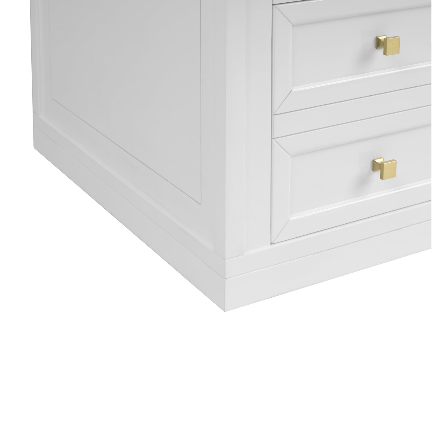 Renovate for Less Atlanta Chicago 60" Double Vanity, Glossy White, w/ 3 CM Parisien Bleu Silestone® Top w/FreePower Wireless Charger