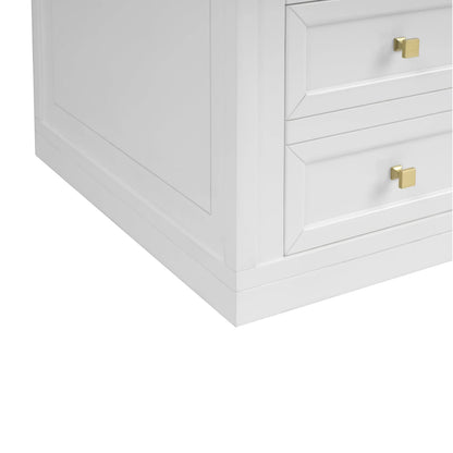 Chicago 60" Double Vanity, Glossy White, w/ 3 CM Charcoal Soapstone Silestone® Top