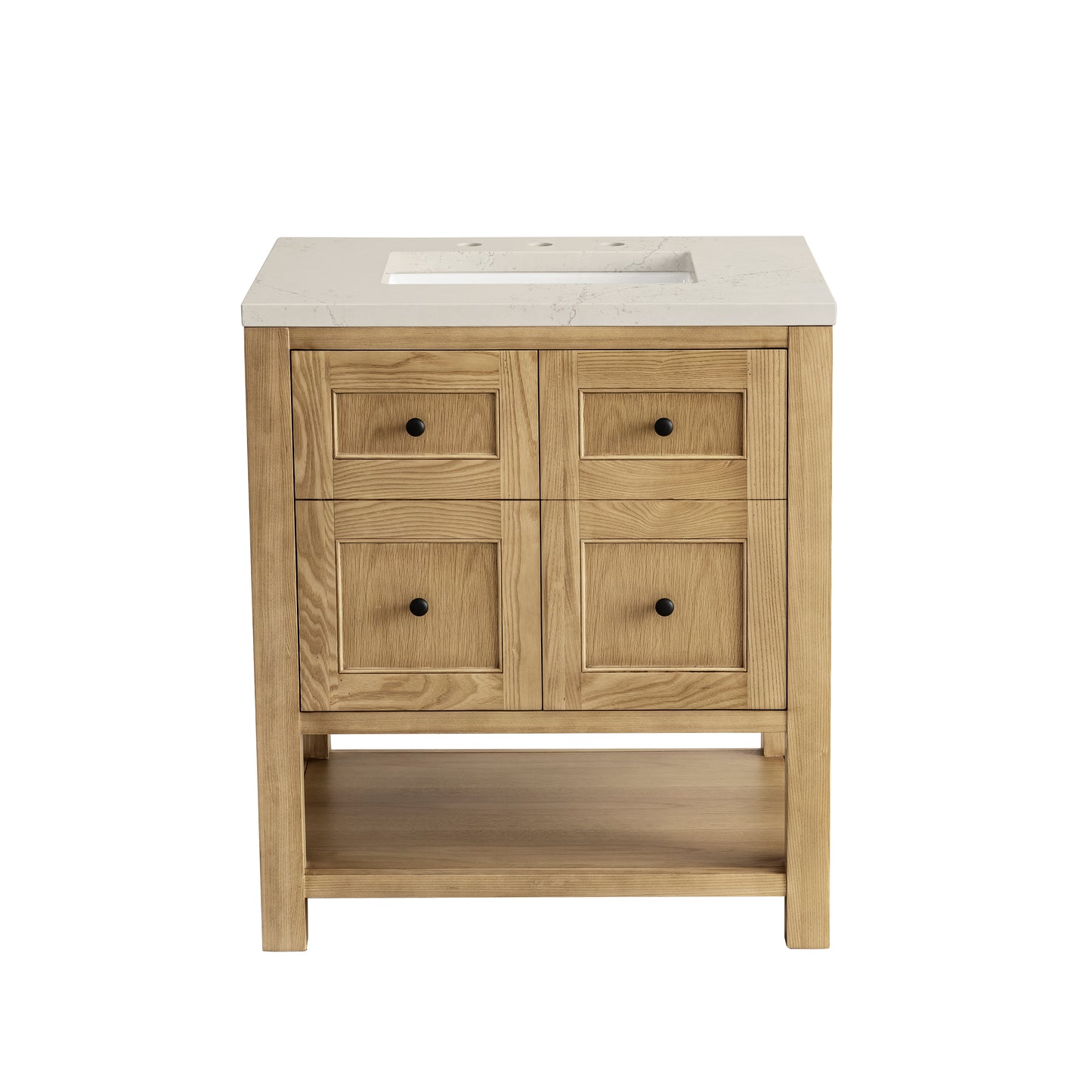 Renovate for Less Atlanta Breckenridge 30" Single Vanity, Light Natural Oak, w/ 3 CM Siberian Silestone Top