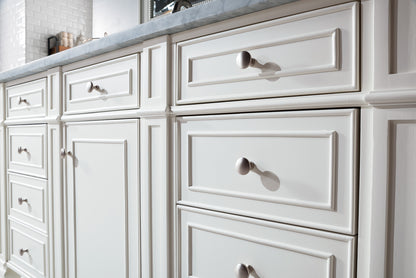 Renovate for Less Atlanta Bristol 60" Single Vanity, Bright White w/ 3 CM Carrara Marble Top