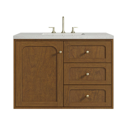 Laurent 36" Single Vanity, Honey Oak w/ 3 CM Lime Delight Silestone Top
