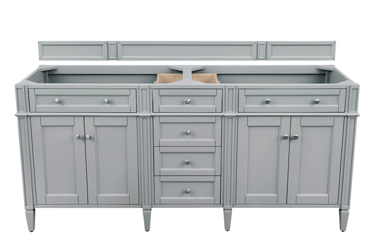 Renovate for Less Atlanta Brittany 72" Double Vanity, Urban Gray w/ 3 CM Carrara Marble Top