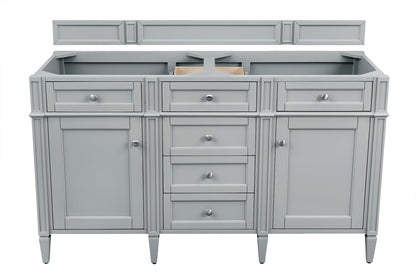 Renovate for Less Atlanta Brittany 60" Double Vanity, Urban Gray, w/ 3 CM Siberian Silestone Top w/FreePower Wireless Charger