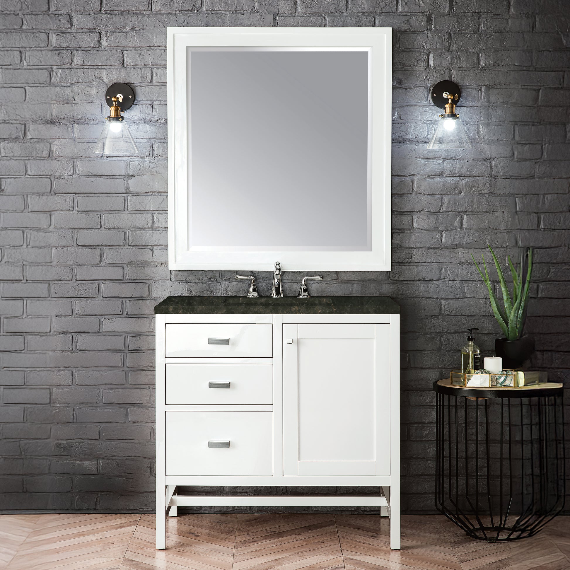 Renovate for Less Atlanta Addison 36" Single Vanity, Glossy White, w/ 3 CM Phantome Eclos Top