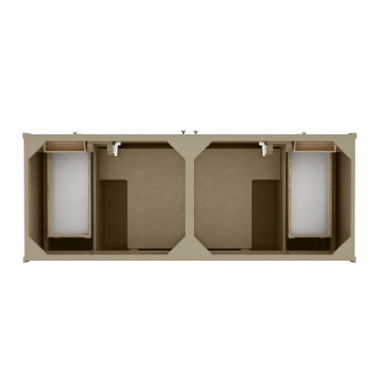 Chicago 60" Double Vanity, Walnut Whisper, w/ 3 CM Eternal Jasmine Pearl Silestone® Top