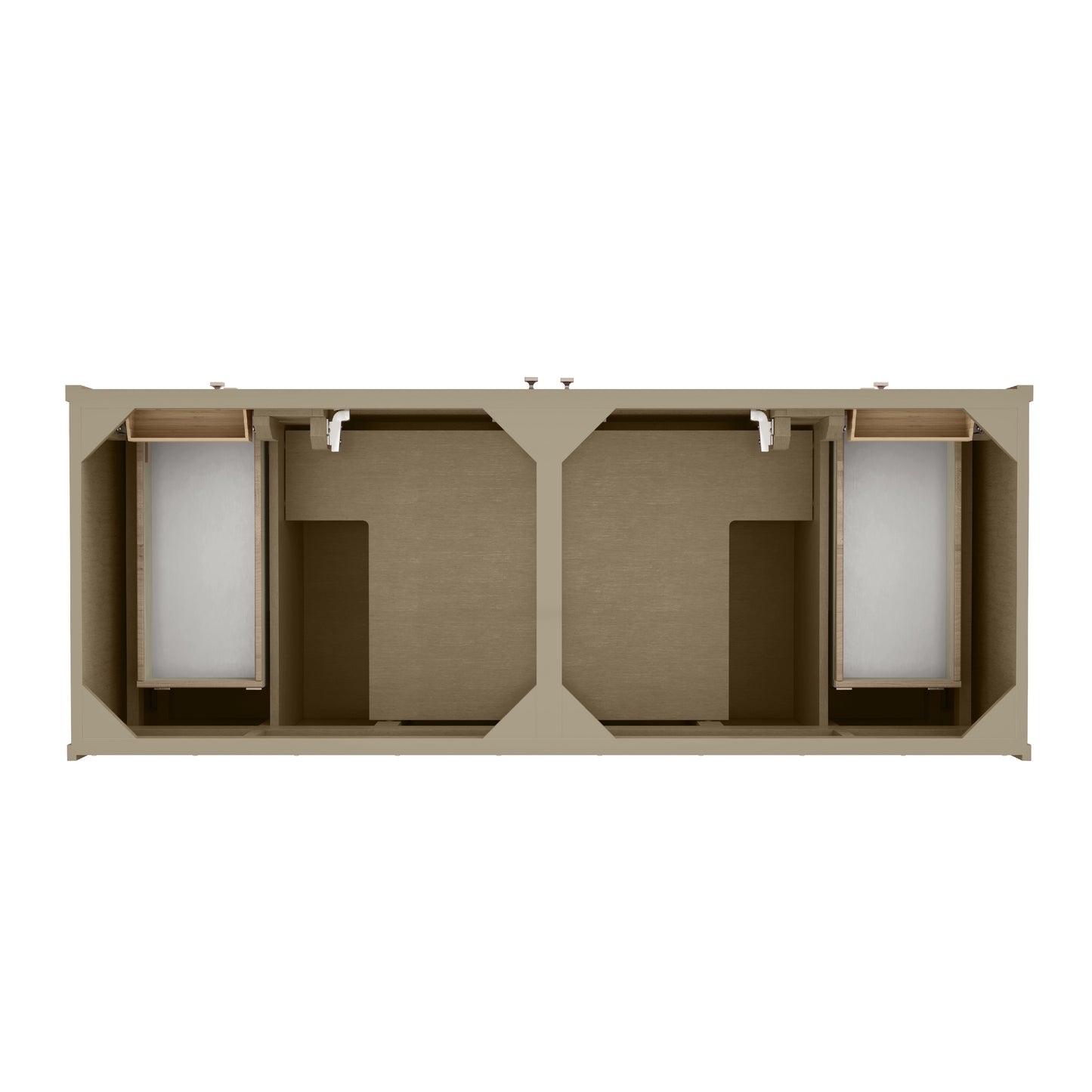 Renovate for Less Atlanta Chicago 60" Double Vanity, Walnut Whisper, w/ 3 CM White Zeus Silestone® Top
