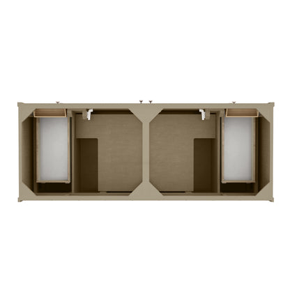 Renovate for Less Atlanta Chicago 60" Double Vanity, Walnut Whisper, w/ 3 CM White Zeus Silestone® Top