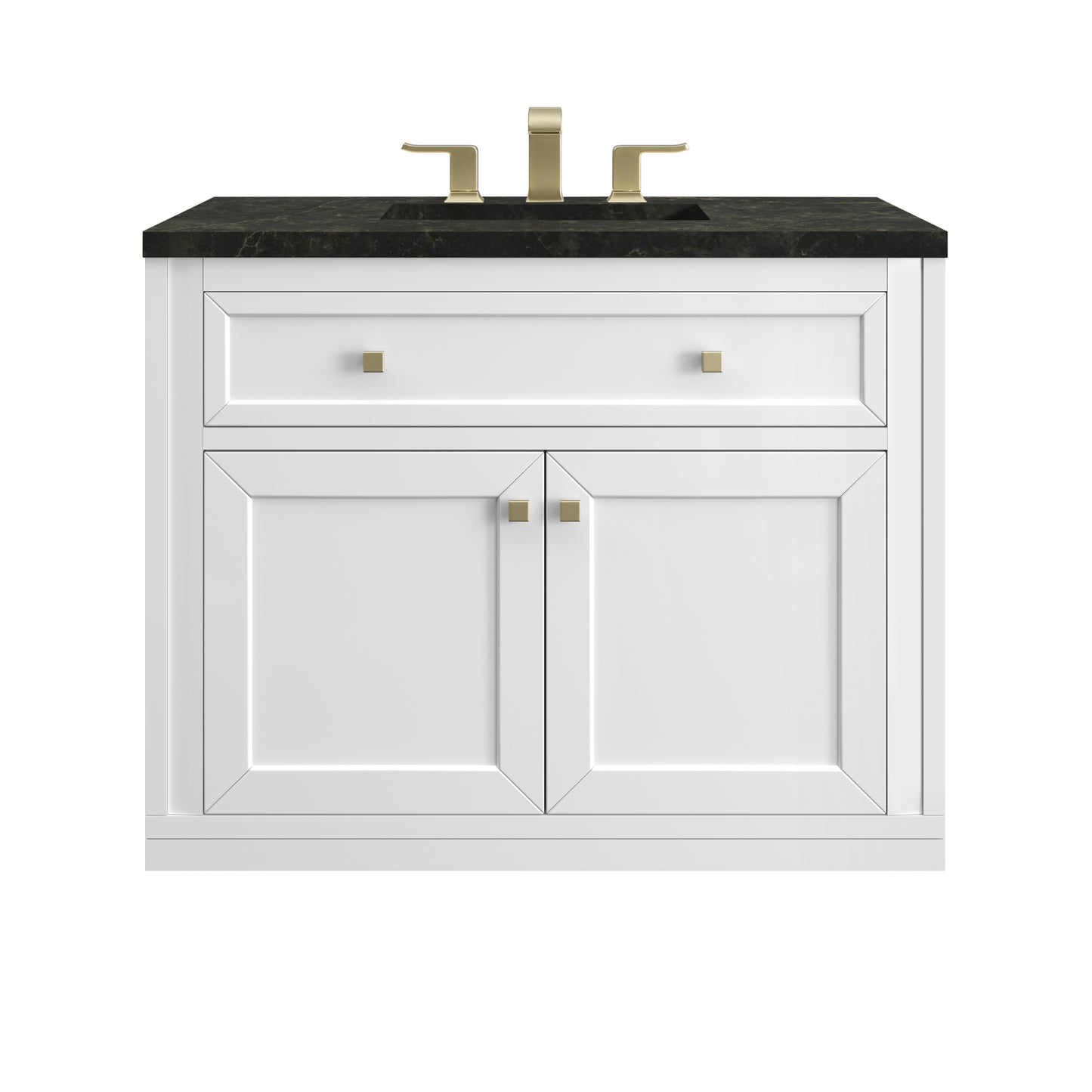 Renovate for Less Atlanta Chicago 36" Single Vanity, Glossy White, w/ 3 CM Phantome Eclos Top