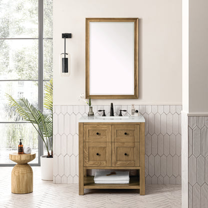 Renovate for Less Atlanta Breckenridge 30" Single Vanity, Light Natural Oak w/ 3 CM Lime Delight Top