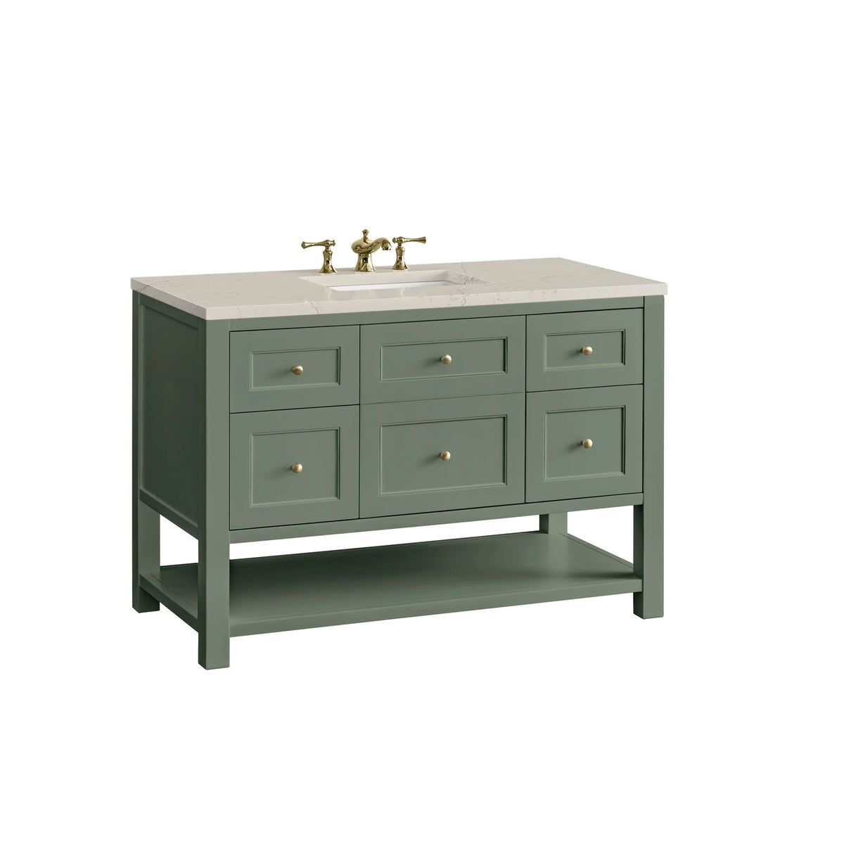 Breckenridge 48" Single Vanity, Smokey Celadon, w/ 3 CM Siberian Silestone Top