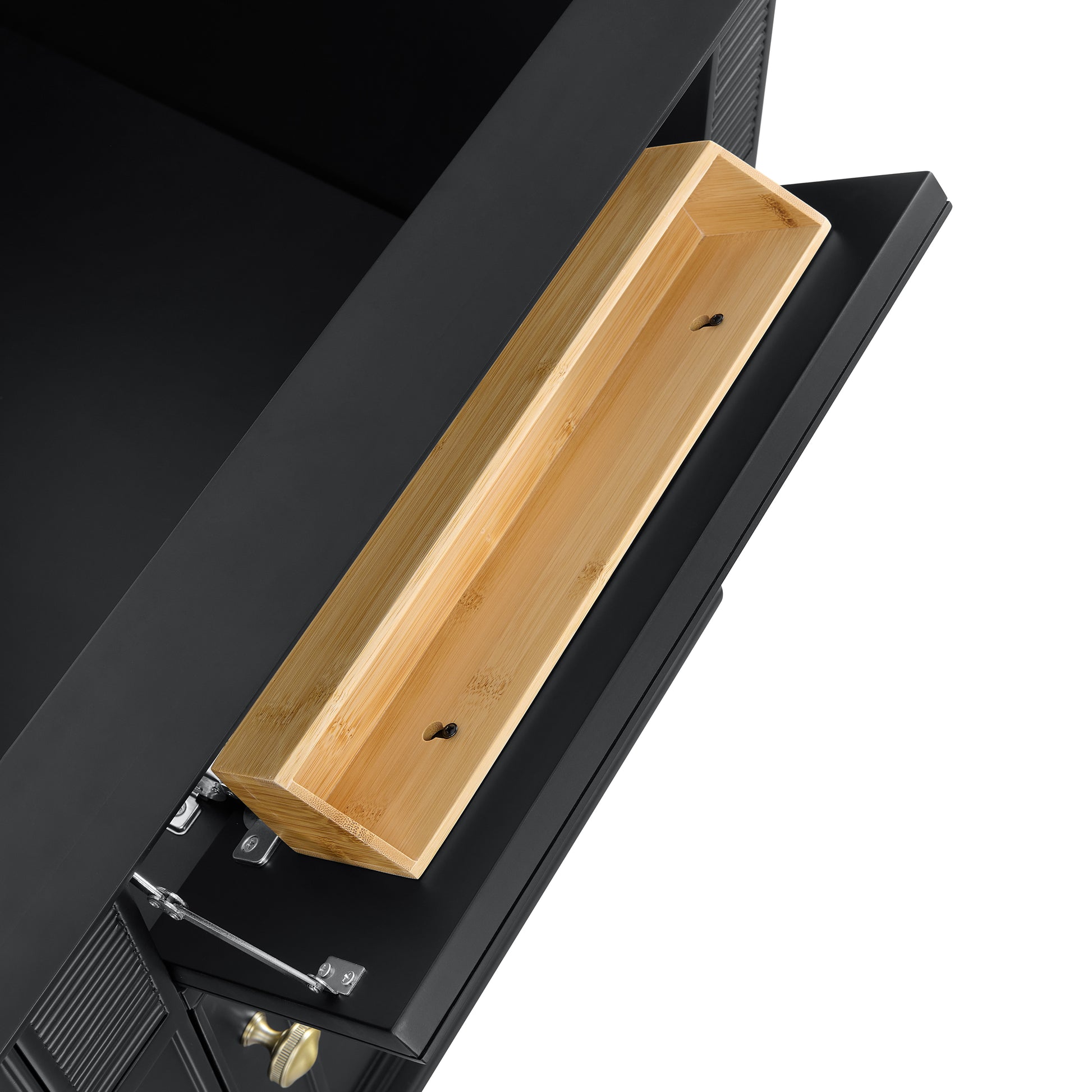 Renovate for Less Atlanta Lorelai 60" Double Vanity, Black Onyx, w/ 3 CM Tajnar Eclos Top w/FreePower Wireless Charger