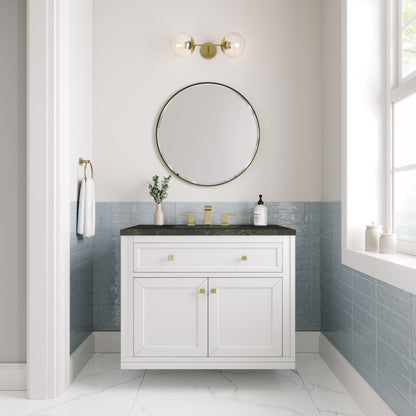 Renovate for Less Atlanta Chicago 36" Single Vanity, Glossy White, w/ 3 CM Phantome Eclos Top