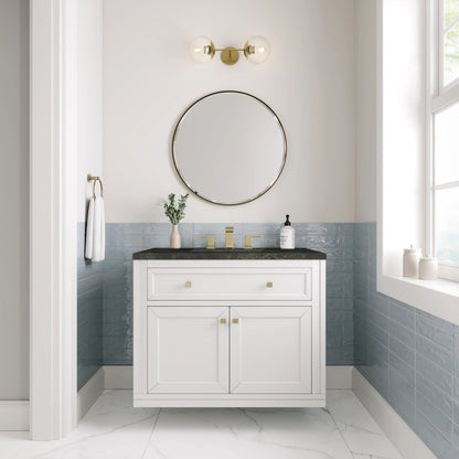 Chicago 36" Single Vanity, Glossy White, w/ 3 CM Phantome Eclos Top