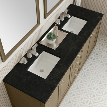 Renovate for Less Atlanta Chicago 72" Double Vanity, Walnut Whisper, w/ 3 CM Phantome Eclos Top