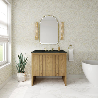 Hudson 36" Single Vanity, Light Natural Oak, w/ 3 CM Phantome Eclos Top