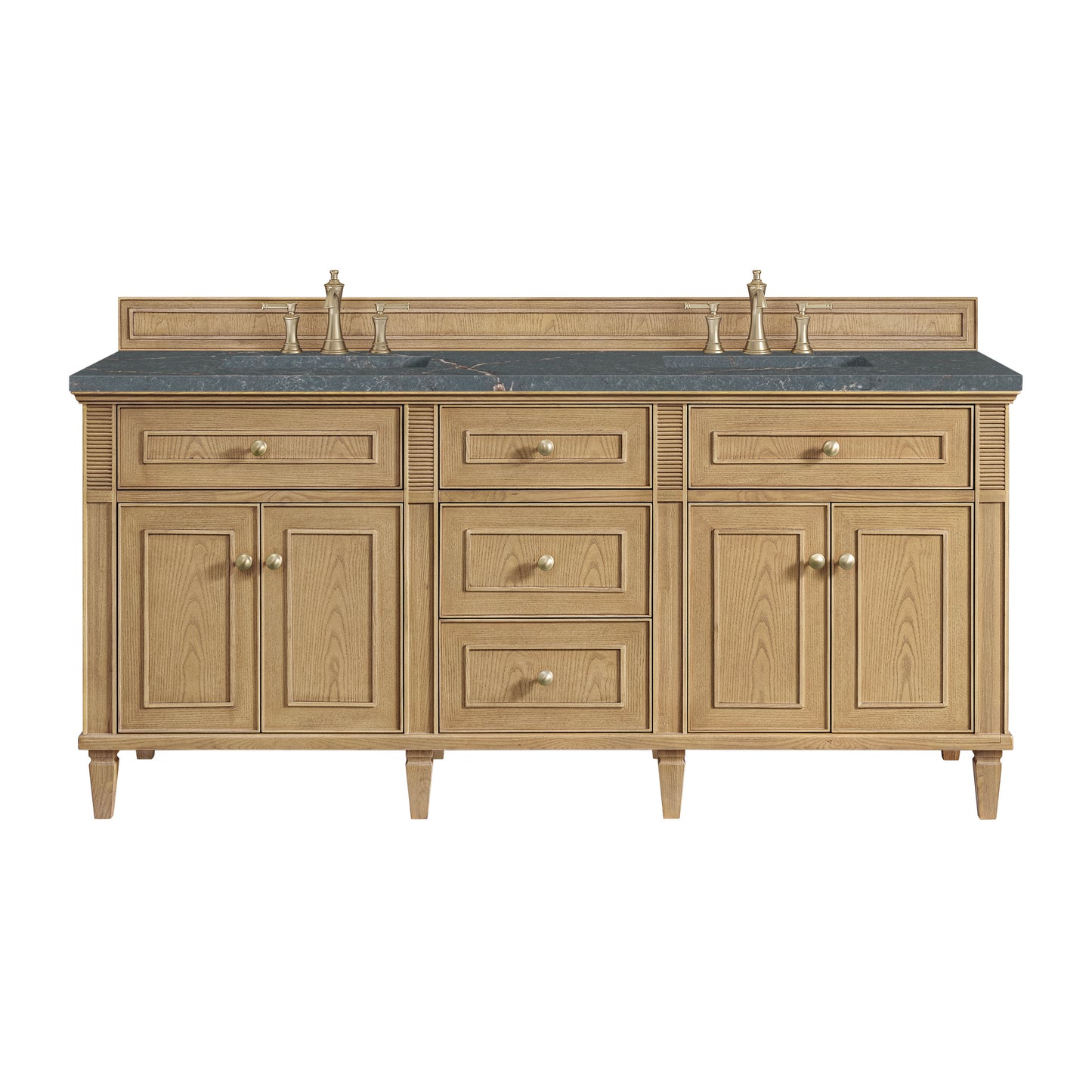 Renovate for Less Atlanta Lorelai 72" Double Vanity, Light Natural Oak w/ 3 CM Parisien Bleu Silestone Top