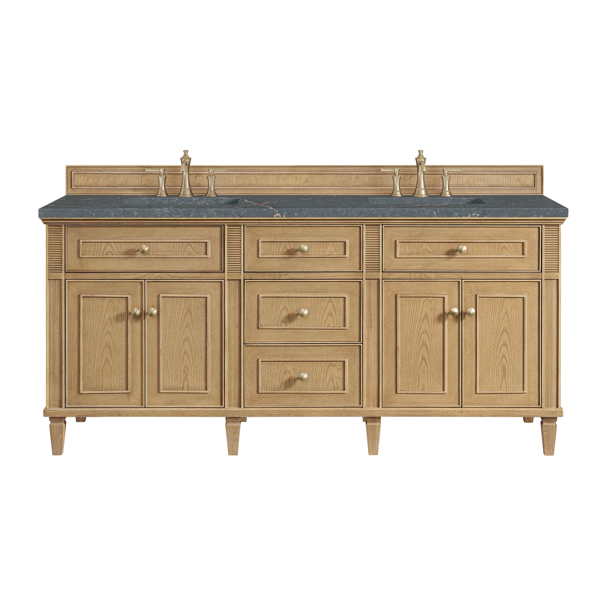 Renovate for Less Atlanta Lorelai 72" Double Vanity, Light Natural Oak w/ 3 CM Parisien Bleu Silestone Top