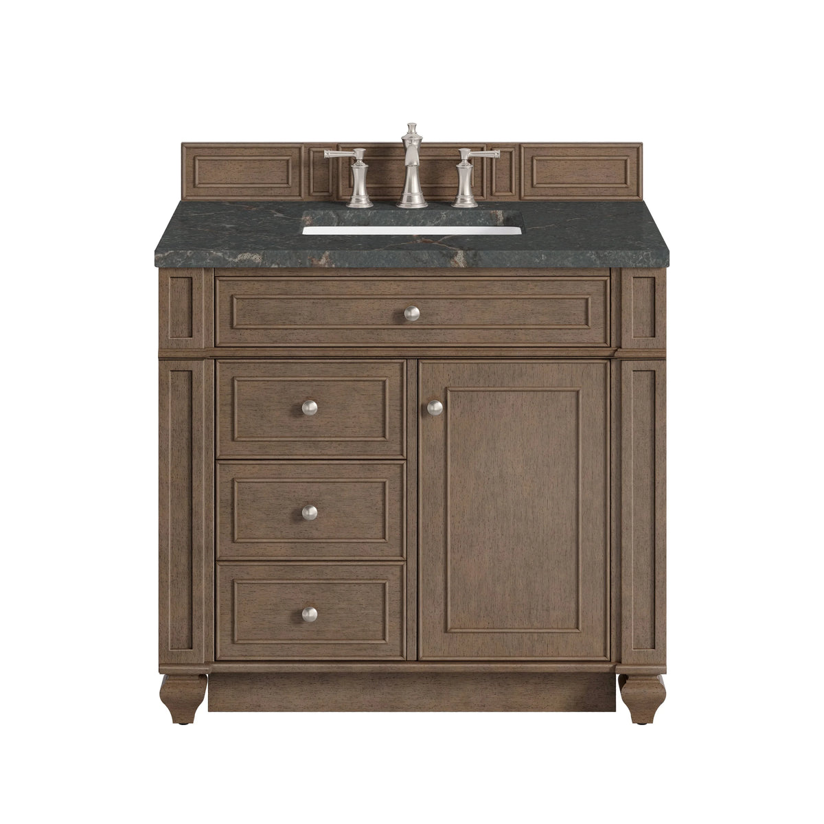 Bristol 36" Single Vanity, Whitewashed Walnut w/ 3 CM Parisien Bleu Silestone Top