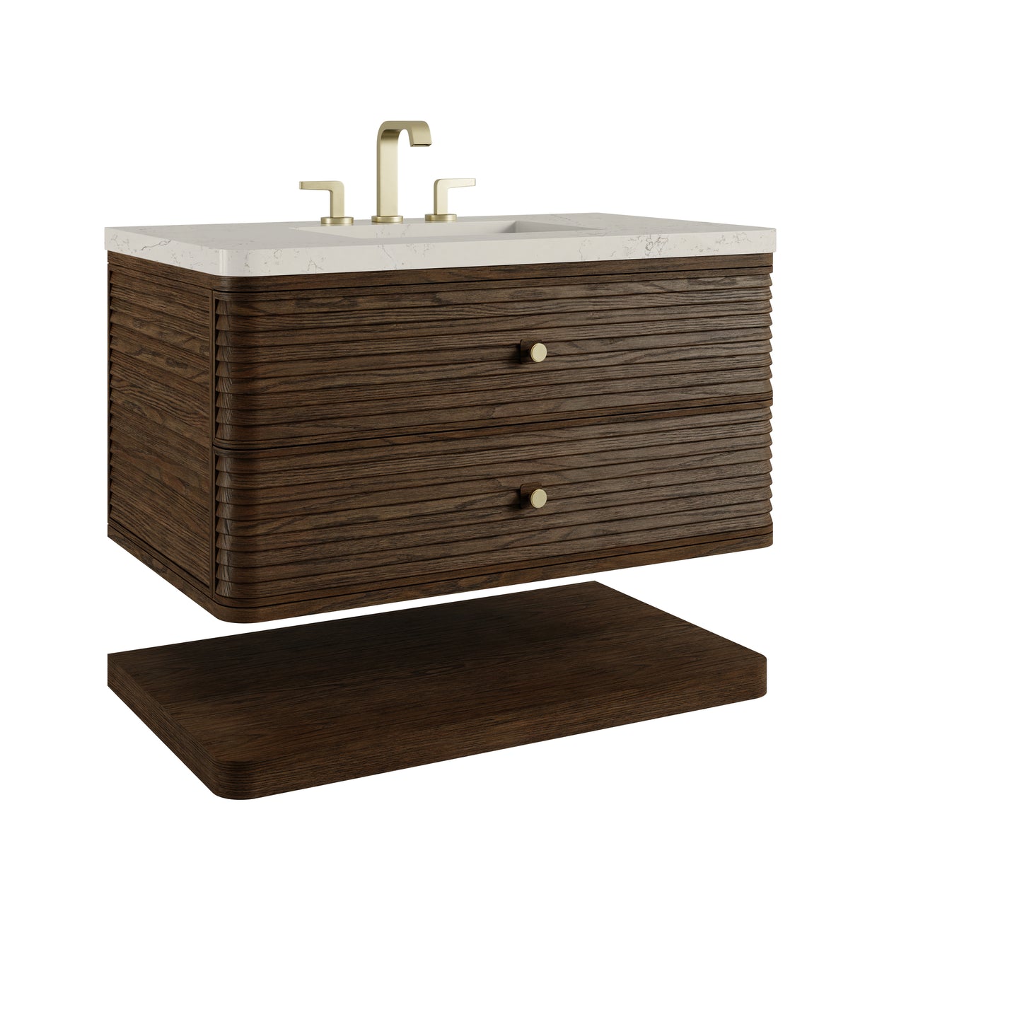Renovate for Less Atlanta Allamari 36" Single Vanity, Sable w/ 3 CM Siberian Silestone Top