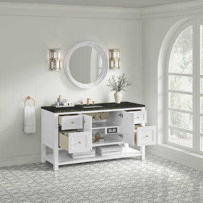 Renovate for Less Atlanta Breckenridge 60" Single Vanity, Bright White, w/ 3 CM Phantome Eclos Top