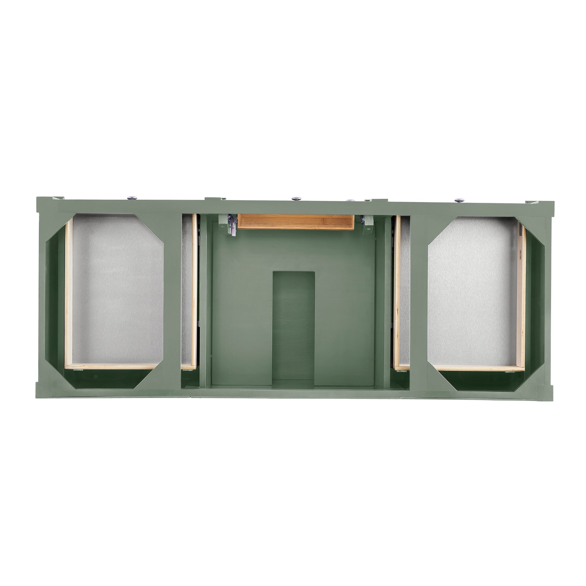 Renovate for Less Atlanta Brittany 60" Single Vanity, Smokey Celadon w/ 3 CM Victorian Silver Top