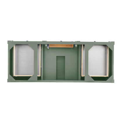 Renovate for Less Atlanta Brittany 60" Single Vanity, Smokey Celadon w/ 3 CM Victorian Silver Top