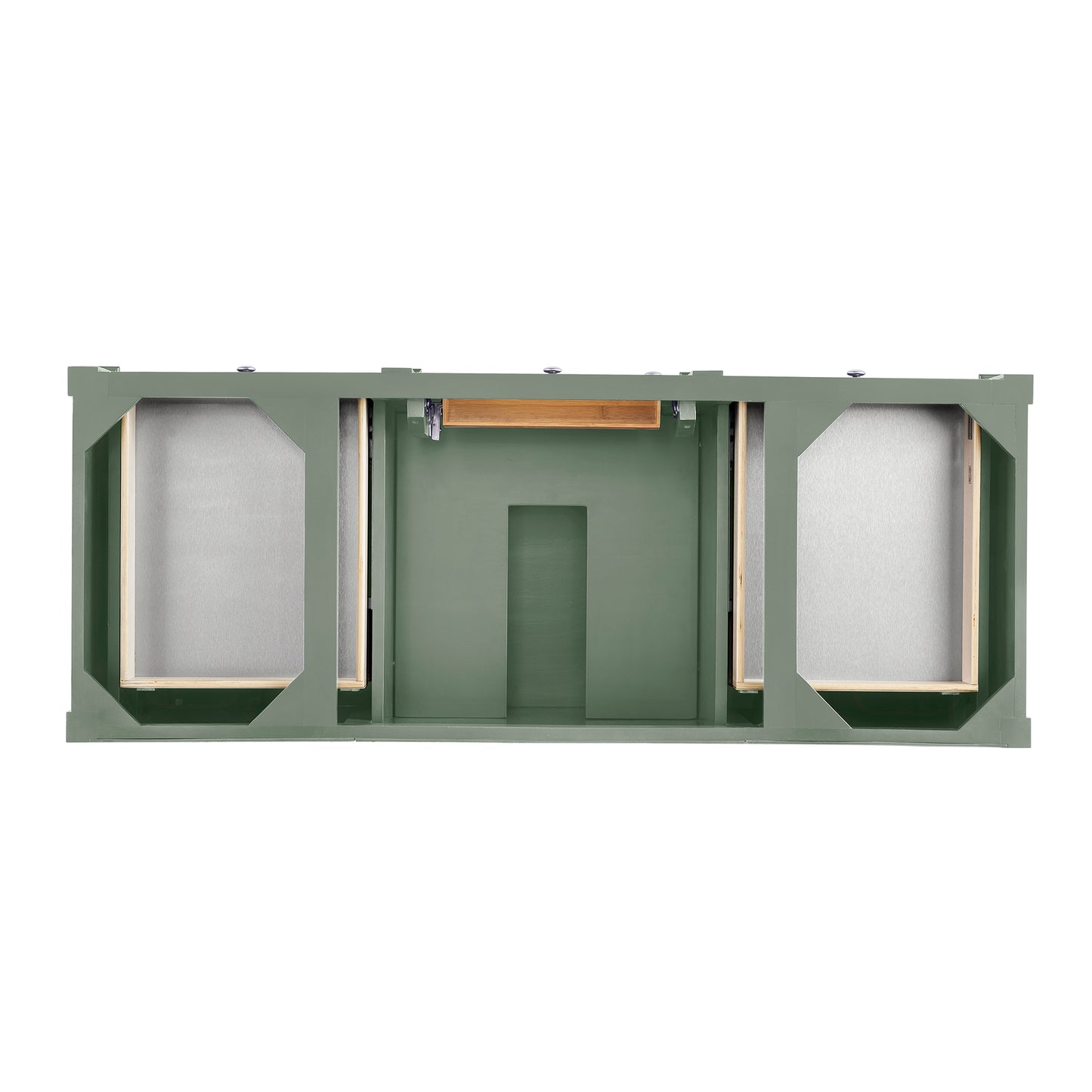 Renovate for Less Atlanta Brittany 60" Single Vanity, Smokey Celadon w/ 3 CM Carrara Marble Top