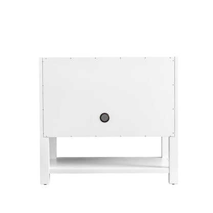 Renovate for Less Atlanta Breckenridge 36" Single Vanity, Bright White w/ 3 CM Victorian Silver Top