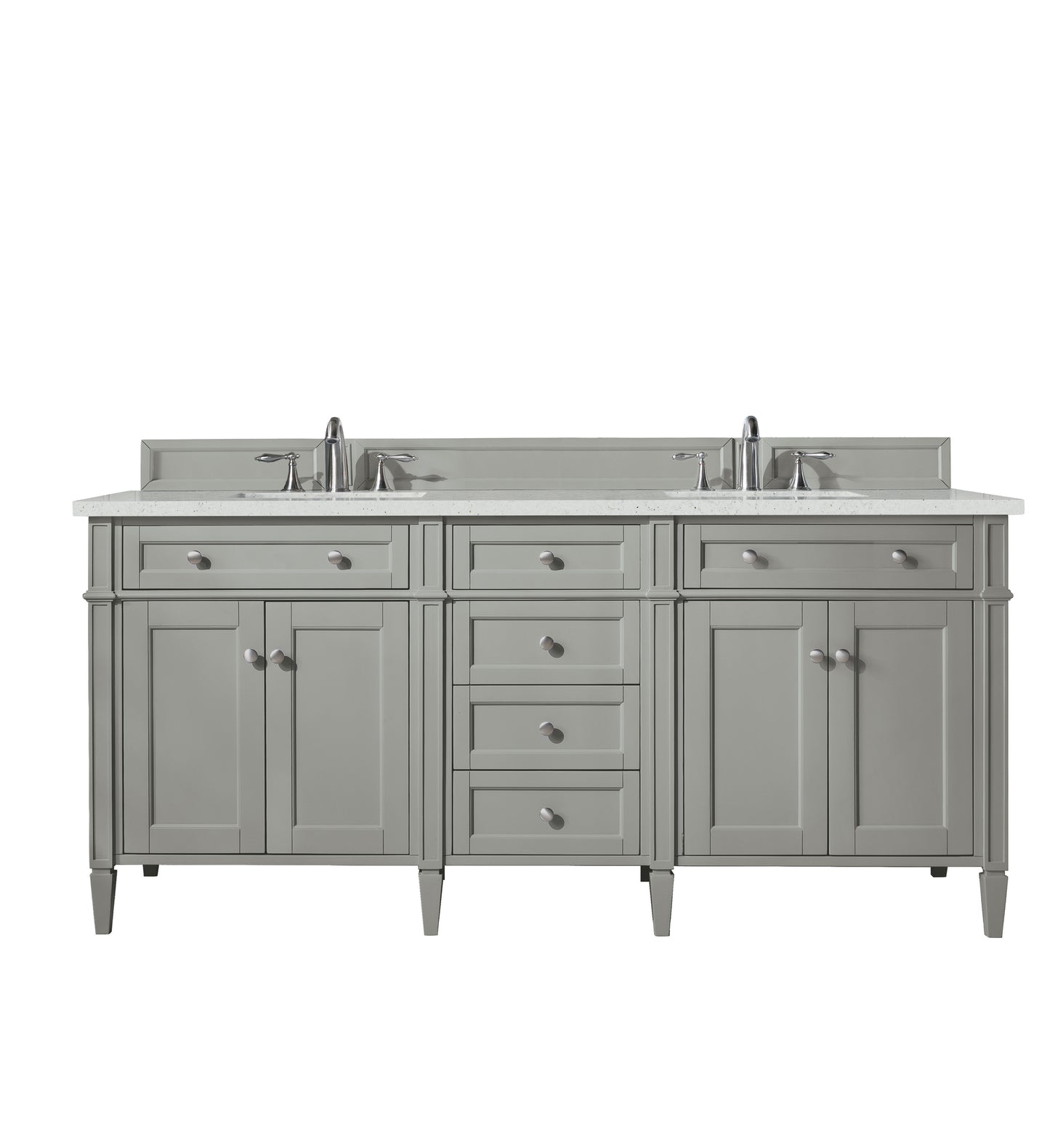 Renovate for Less Atlanta Brittany 72" Double Vanity, Urban Gray w/ 3 CM Lime Delight Silestone Top