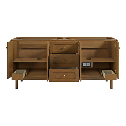 Laurent 72" Double Vanity, Honey Oak w/ 3 CM Tajnar Eclos Top