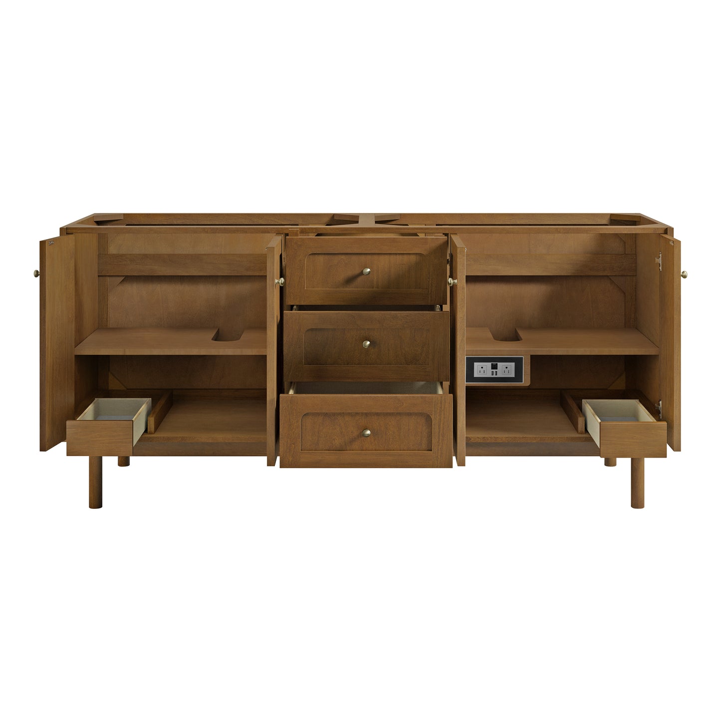 Renovate for Less Atlanta Laurent 72" Double Vanity, Honey Oak w/ 3 CM Tajnar Eclos Top
