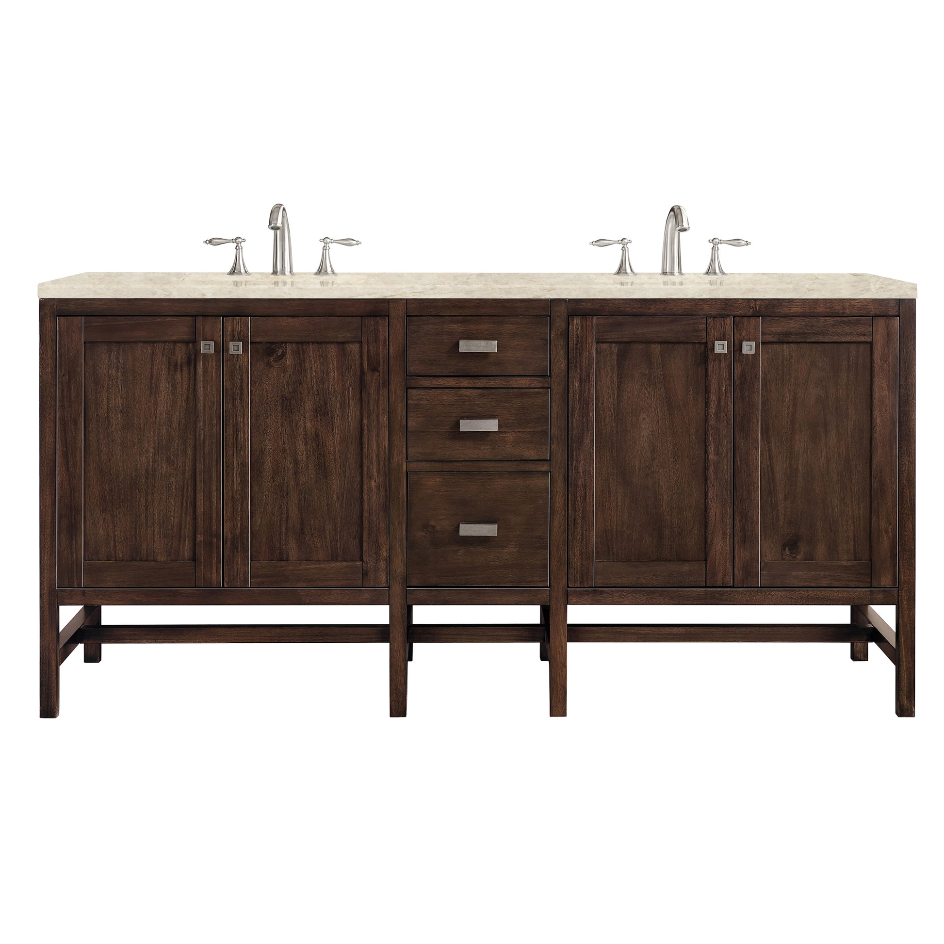 Renovate for Less Atlanta Addison 72" Double Vanity, Mid-Century Acacia, w/ 3 CM Tajnar Eclos Top