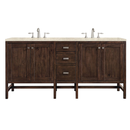 Renovate for Less Atlanta Addison 72" Double Vanity, Mid-Century Acacia, w/ 3 CM Tajnar Eclos Top